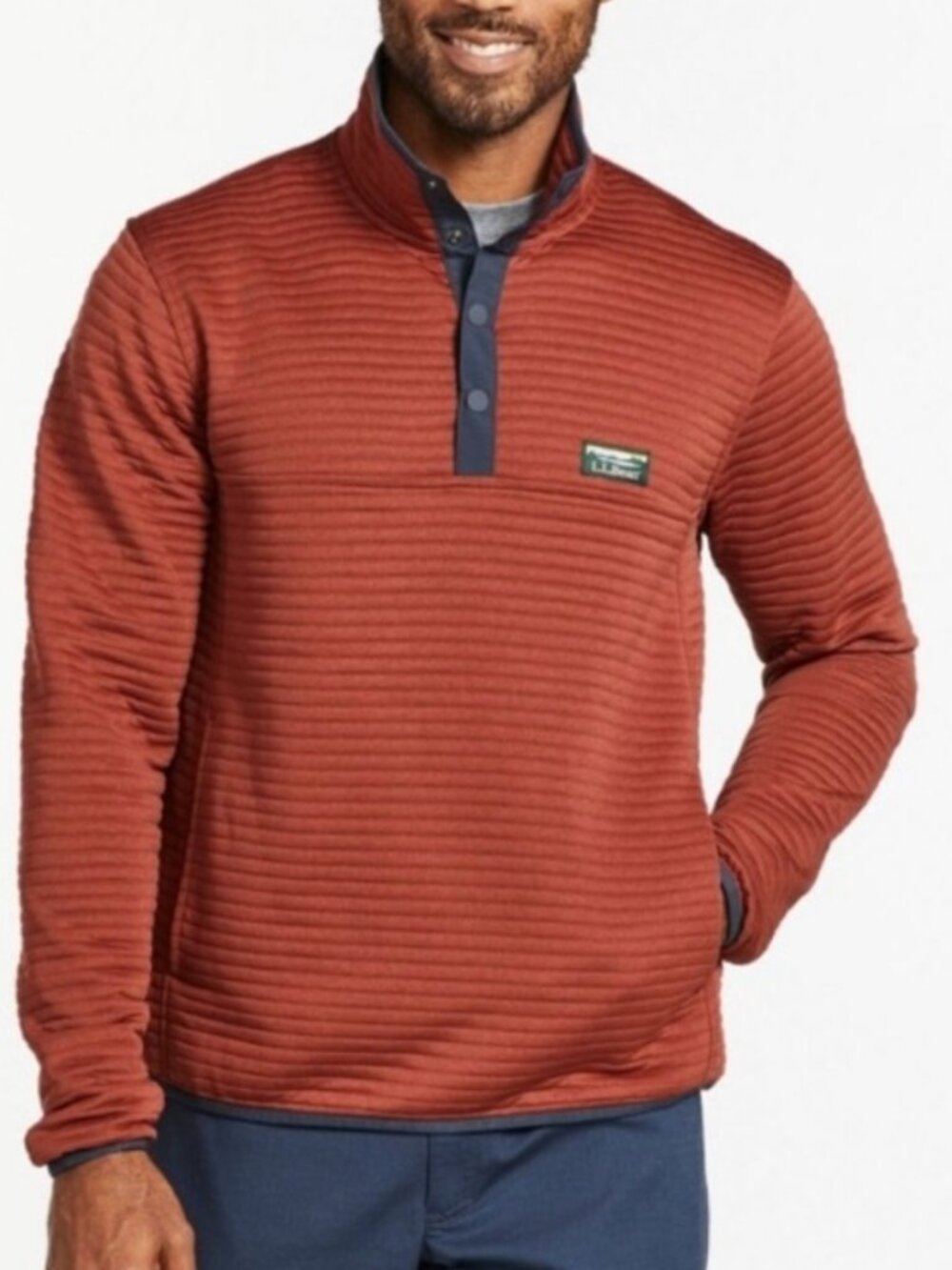 L.L. Bean Airlight Knit Pullover Men’s Size XXL Rust Orange Lightweight